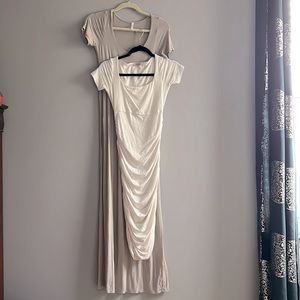 Neutral minimalist maternity dress bundle